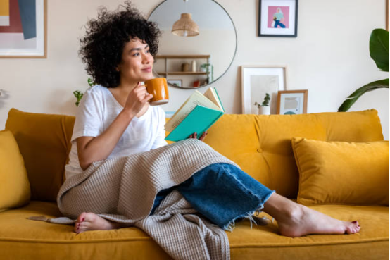 Soft weighted blanket creating a calming pressure feel